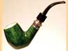   LORENZETTI DARK GREEN silver ring with meerschaum 9mm - 