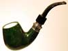   LORENZETTI DARK GREEN silver ring with meerschaum 9mm - 