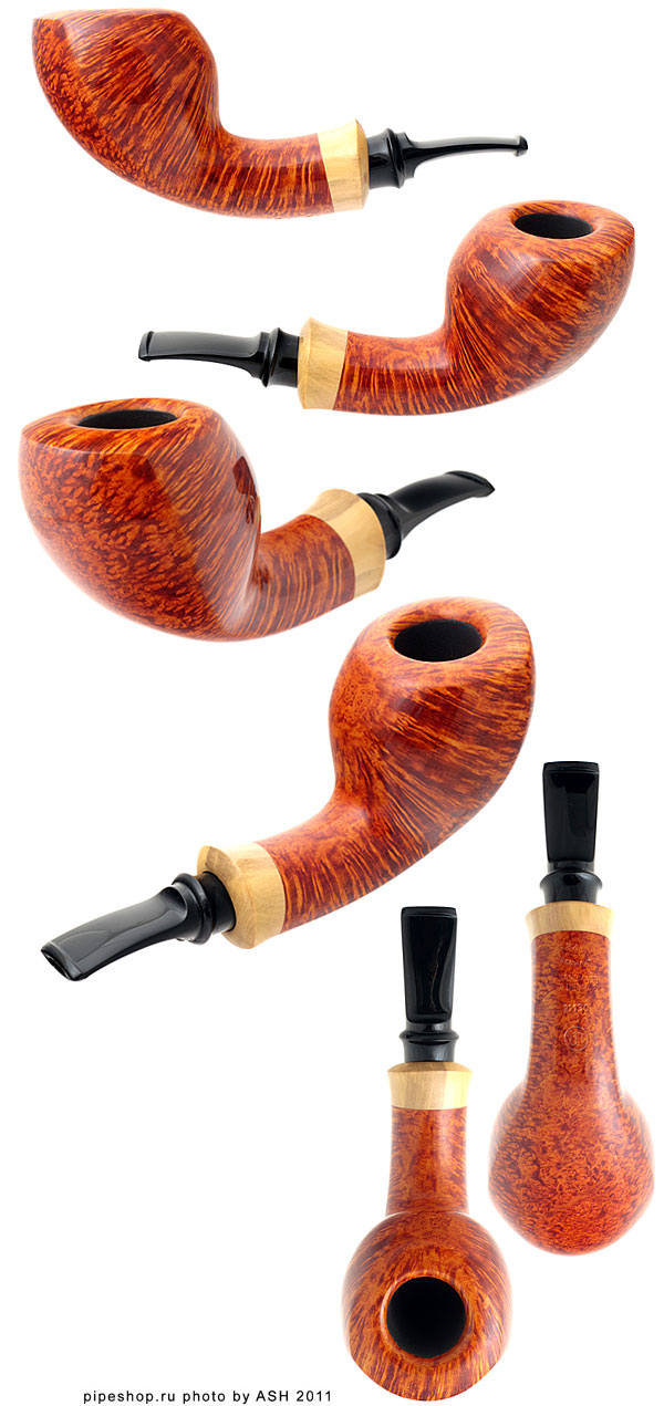   S. BANG SMOOTH SLIGHTLY BENT FREEHAND HORN WITH BOXWOOD UN 11130