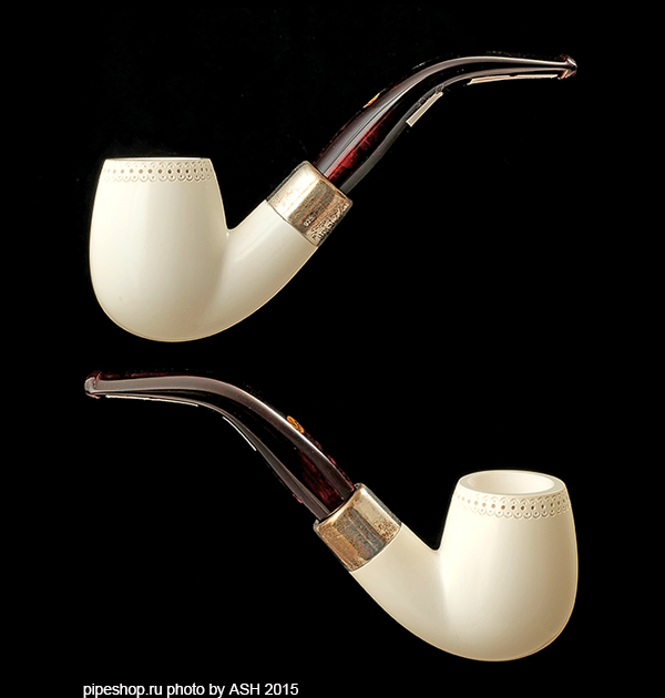   ALTINAY MEERSCHAUM SILVER MOUNTED SPIGOT BENT BILLIARD 0454 