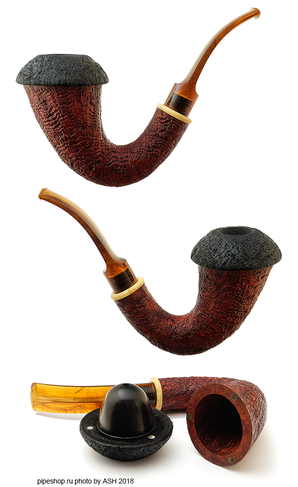   BRIARWORKS "TODD M. JOHNSON" MAG-TOP CALABASH CRIMSON BLAST DARK BLAST CAP