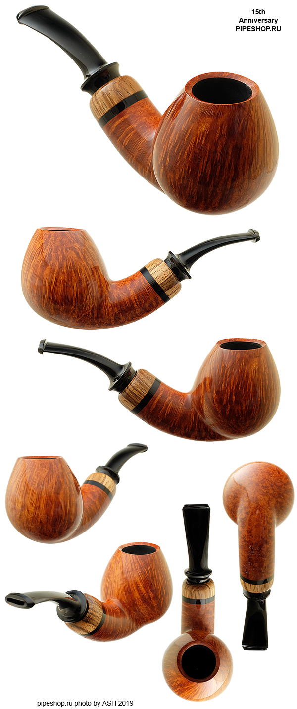   PS Studio SMOOTH BENT BRANDY WITH ZEBRANO 15th ANNIVERSARY PIPESHOP.RU 12/15