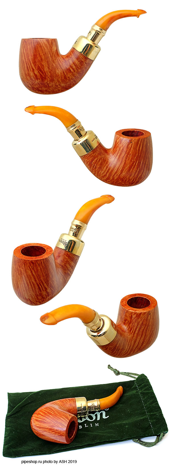   PETERSON AMBER SMOOTH NATURAL GOLD MOUNTED SPIGOT X220 P/Lip