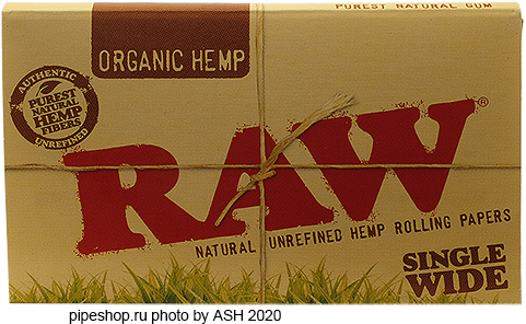    RAW NATURAL UNREFINED ORGANIC HEMP ROLLING PAPERS SINGLE WIDE,  100 