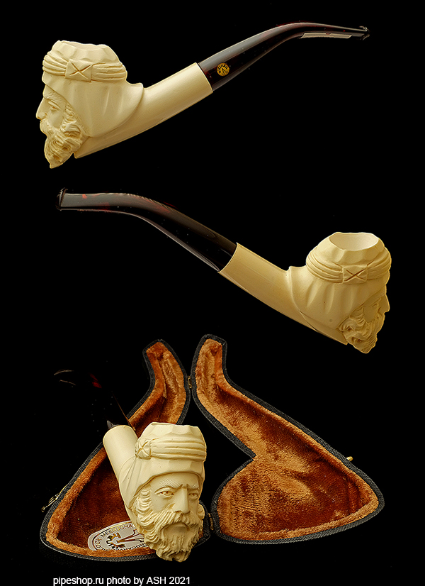   ALTINAY MEERSCHAUM CARVED BENT ARAB