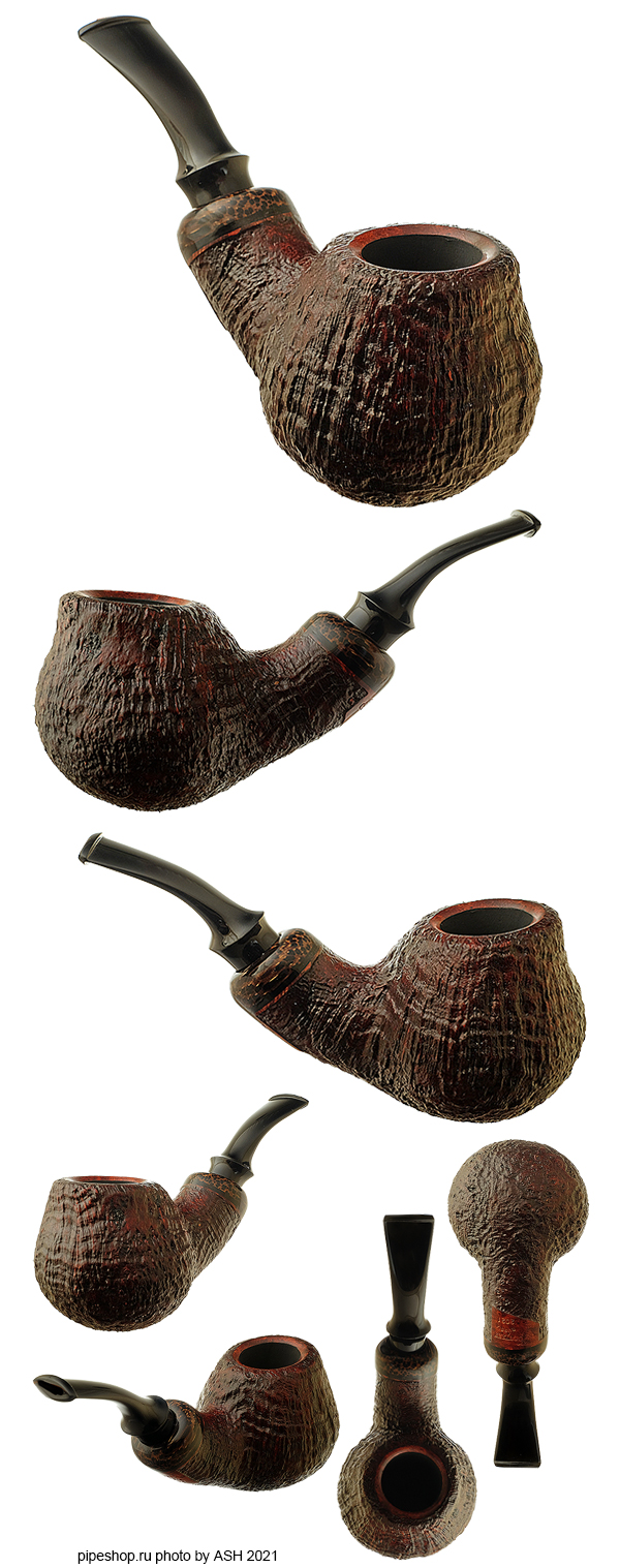    BROWN SANDBLAST BENT BRANDY WITH PALMWOOD