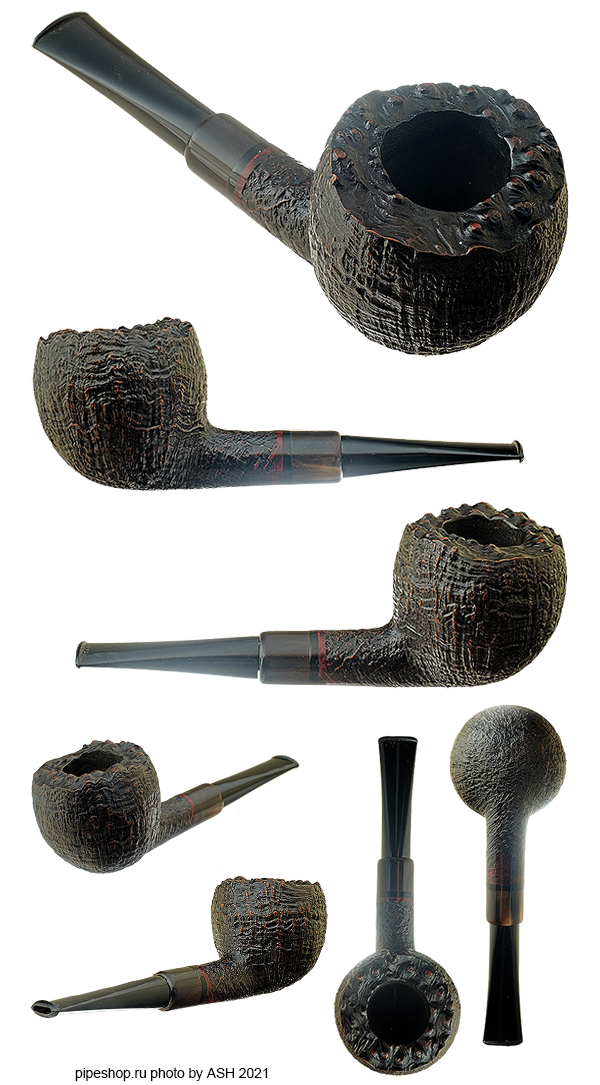   FORMER HANDMADE SANDBLAST POT ROUGH TOP WITH HORN ESTATE