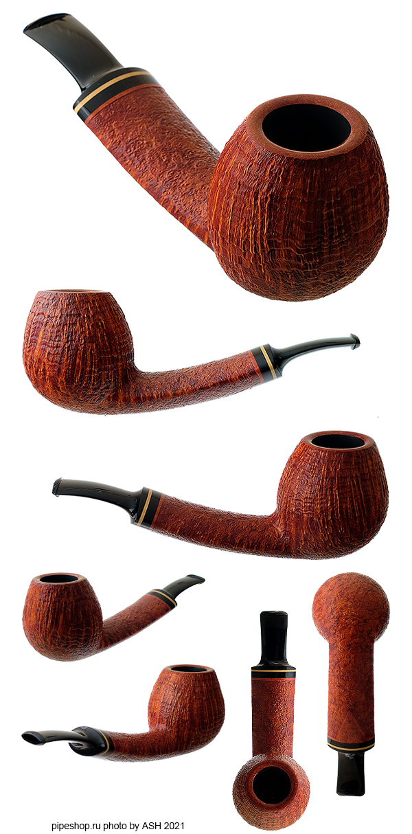   .  TAN SANDBLAST BENT WIDE SHANK EGG WITH BOXWOOD