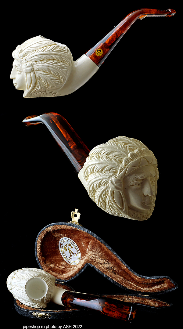   ALTINAY MEERSCHAUM CARVED BENT INDIAN CHIEF