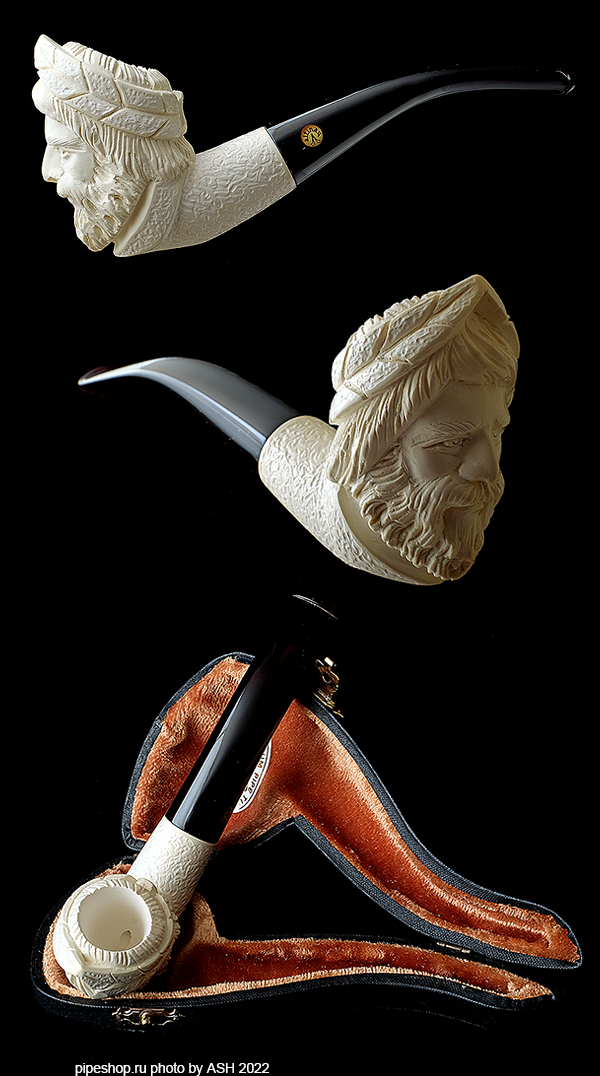   ALTINAY MEERSCHAUM CARVED BENT ZEUS