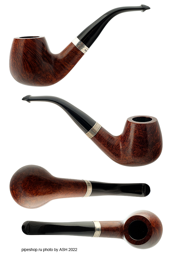   PETERSON FLAME GRAIN 68 SMOOTH BENT BRANDY WITH SILVER ESTATE,  9 
