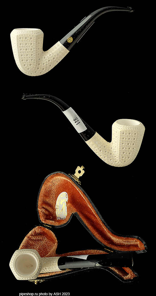  ALTINAY MEERSCHAUM CARVED BENT PANELED DUBLIN