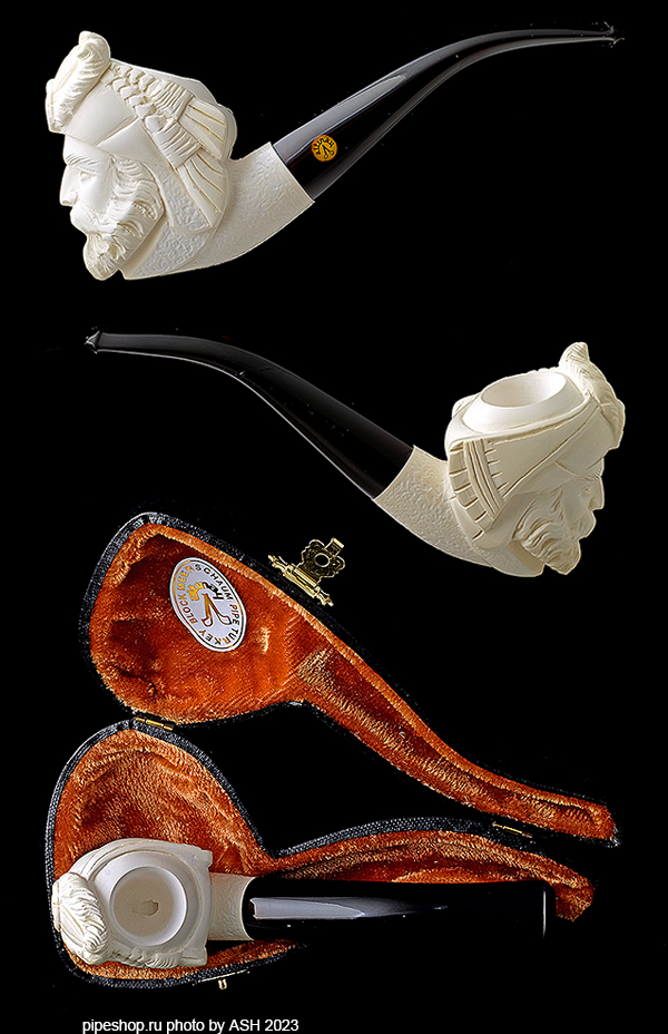   ALTINAY MEERSCHAUM CARVED BENT CAVALIER