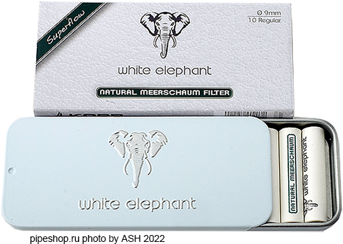   WHITE ELEPHANT NATURAL MEERSCHAUM FILTER 9 mm,    10 . 