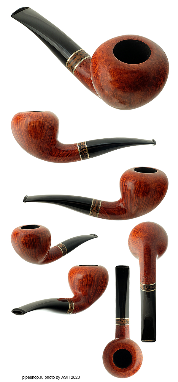   W. O. LARSEN STRAIGHT GRAIN 8 SMOOTH BENT ACORN ESTATE NEW UNSMOKED,  9 