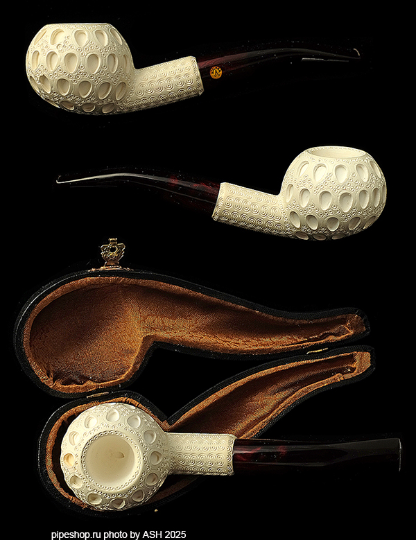   ALTINAY MEERSCHAUM "DANSKE" CARVED BENT TOMATO,  9 