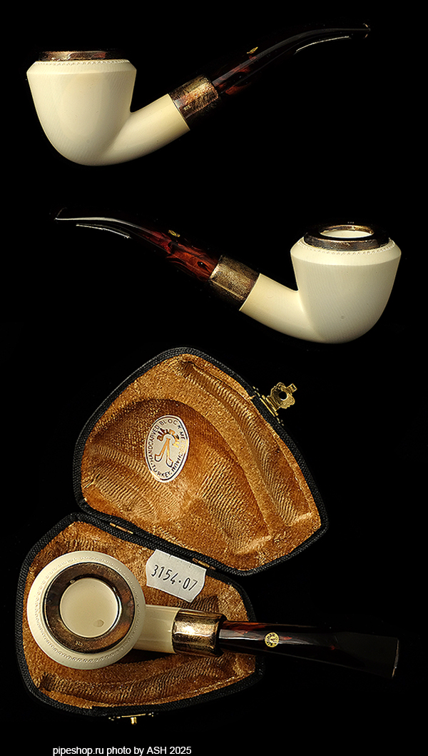   ALTINAY MEERSCHAUM SPIGOT & TOP SILVER RING BENT DUBLIN,  9 