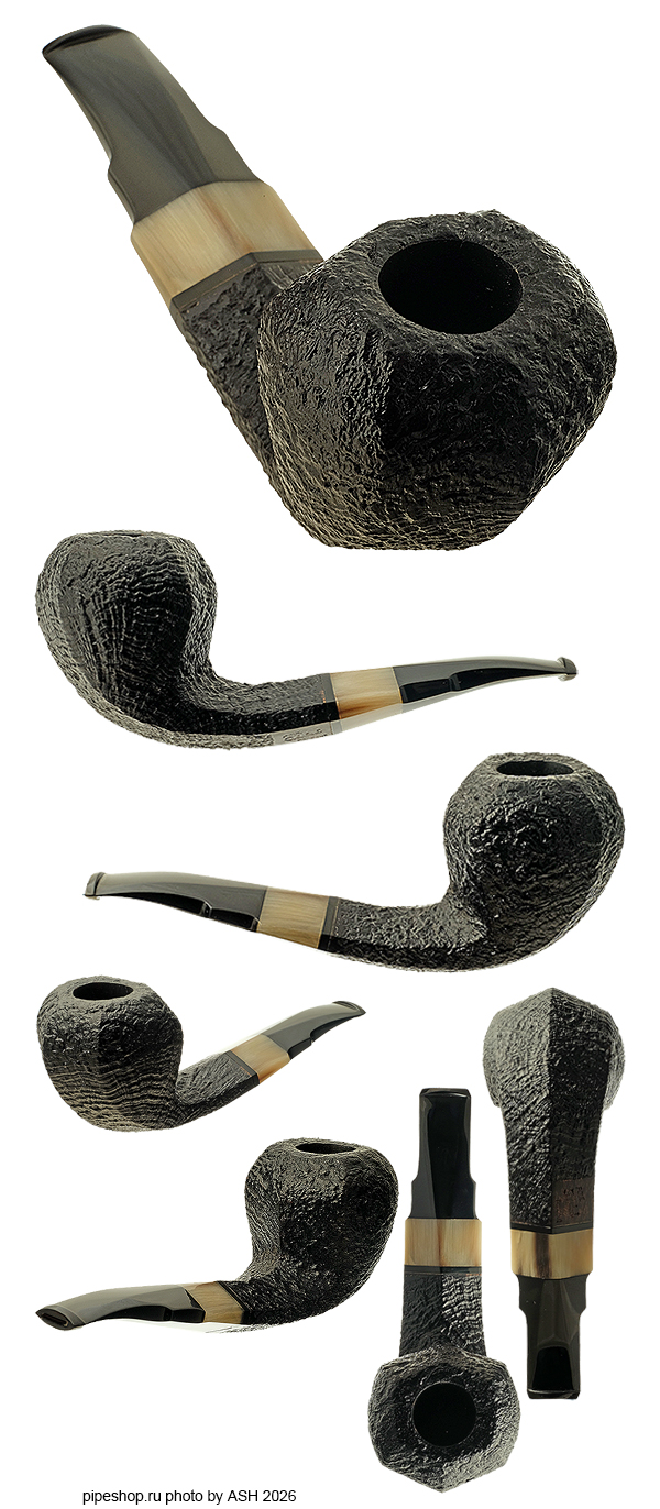 ����������� ������ POUL ILSTED SANDBLAST PANELED BENT ACORN WITH HORN (2012) ESTATE NEW UNSMOKED