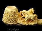 Курительная трубка KUDRET MEERSCHAUM CARVED BENT BRANDY WITH HORSES ESTATE NEW UNSMOKED